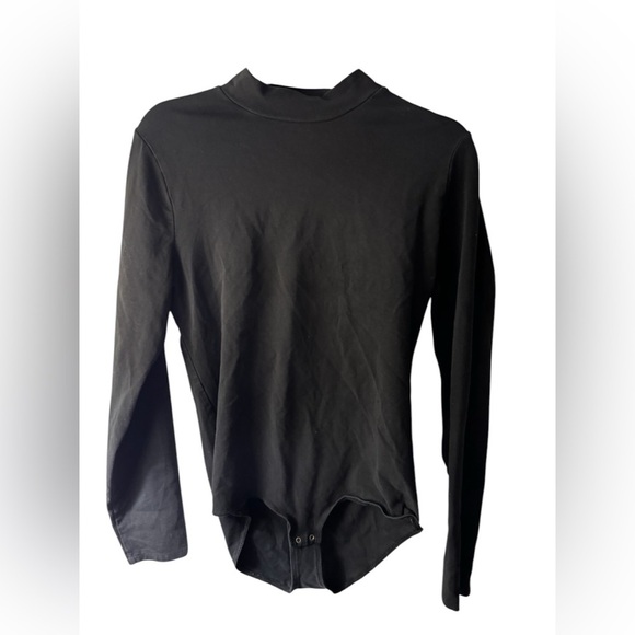 J.Crew Factory Mockneck bodysuit with button shoulders - Picture 2 of 6